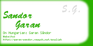 sandor garan business card